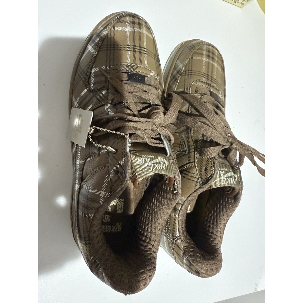 Nike Air‎ Force 1 Low Plaid Brand Brown NEW RARE Sz 7